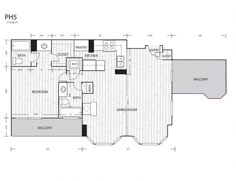 Whitney Uptown Apartments in Dallas, Texas PH5P Floor Plan